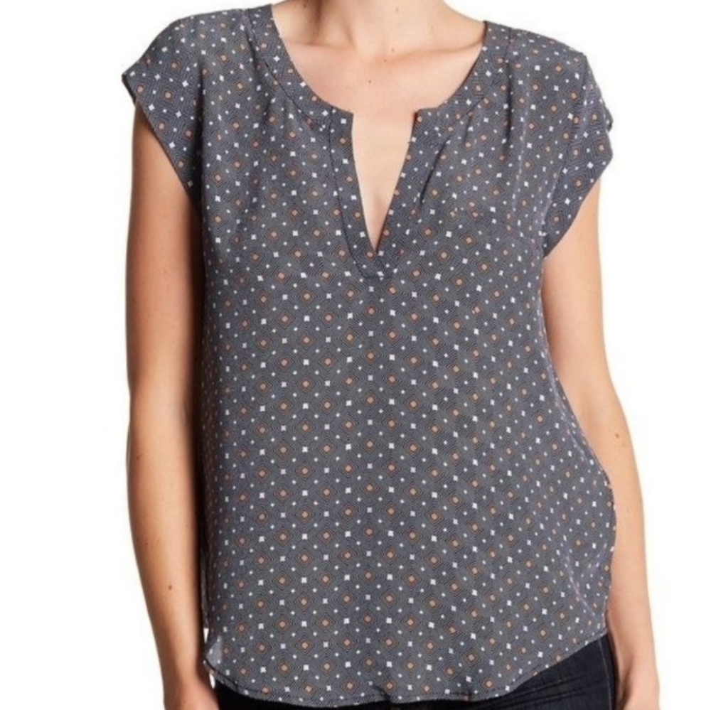 Joie Ryanna Silk Cap Sleeve Blouse